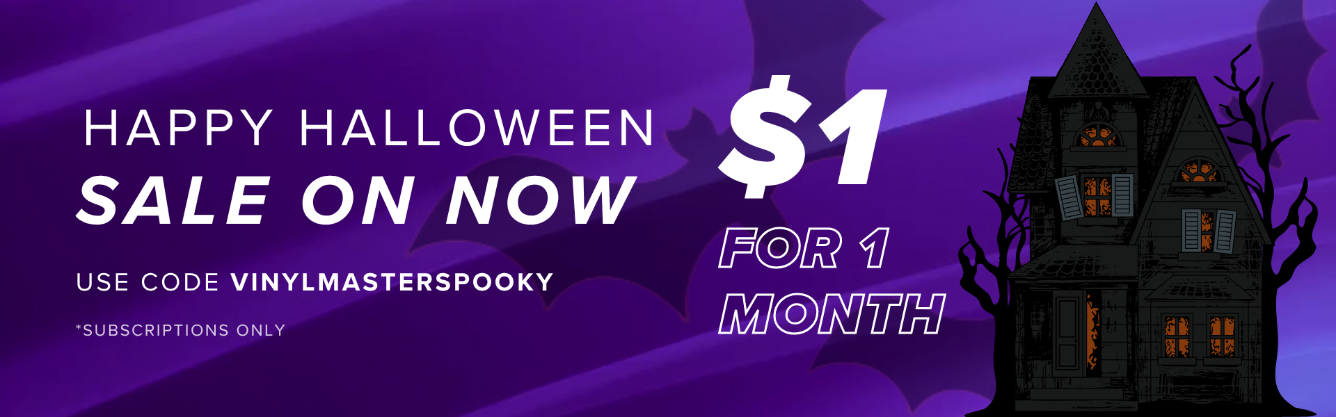 Happy Halloween sale on now: $1 for 1 month. Use code VINYLMASTERSPOOKY. Subscriptions only